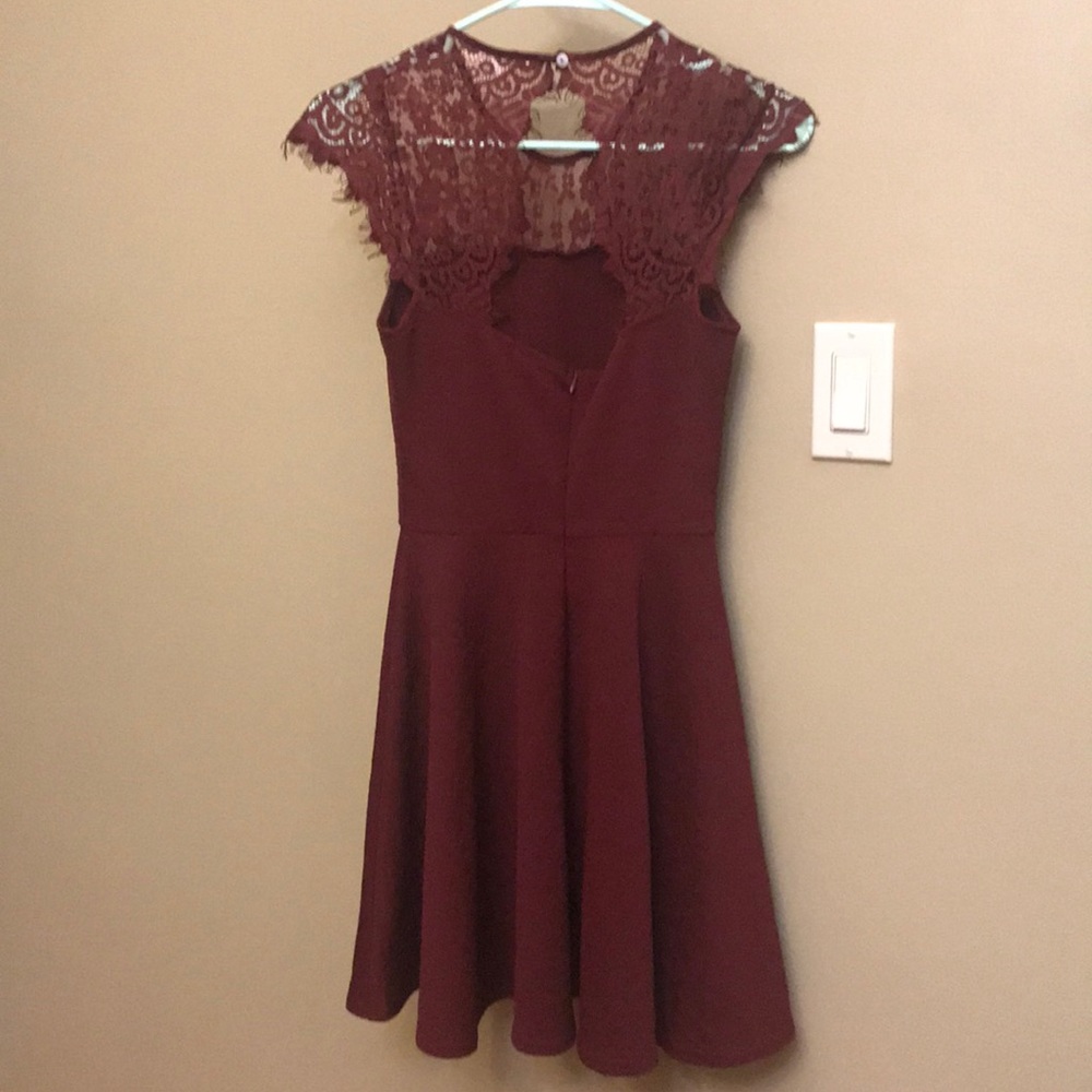 Burgundy Lace Dress (XS) from Francesca’s - Picture 2 of 5